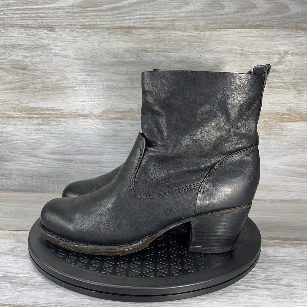 Rag & Bone Womens Black Leather Heeled Moto Ankle Boots Size EU 38.5 US 8